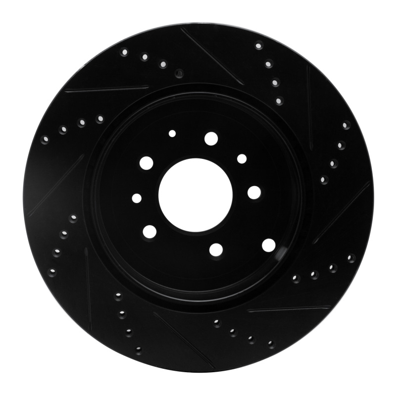 Mazda CX-9 Brake Rotor (1) - Rear Left - R1 Concepts - Drilled & Slotted - Black - `07-`15
